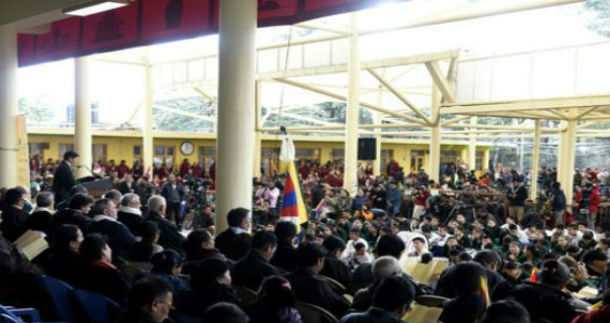 2017年3月10 日， 在西藏自由抗暴58周年纪念日，藏人行政中央司政洛桑森格在发表噶厦声明。（照片：TPI）