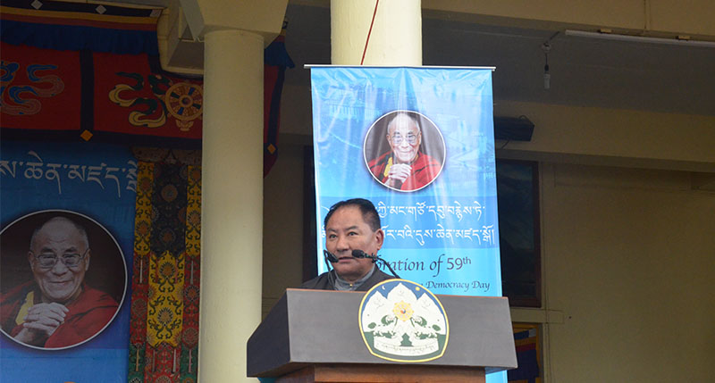 2019年9 月2 日，西藏民主日第五十九周年庆祝会上，西藏人民议会议长白玛琼乃 照片：国际西藏邮报