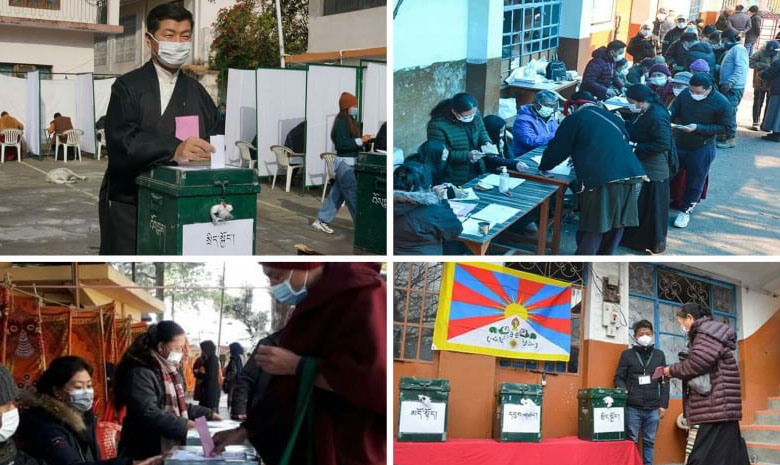 2021年1月3日，達蘭薩拉藏人参加2021年初選。照片：國際西藏郵報